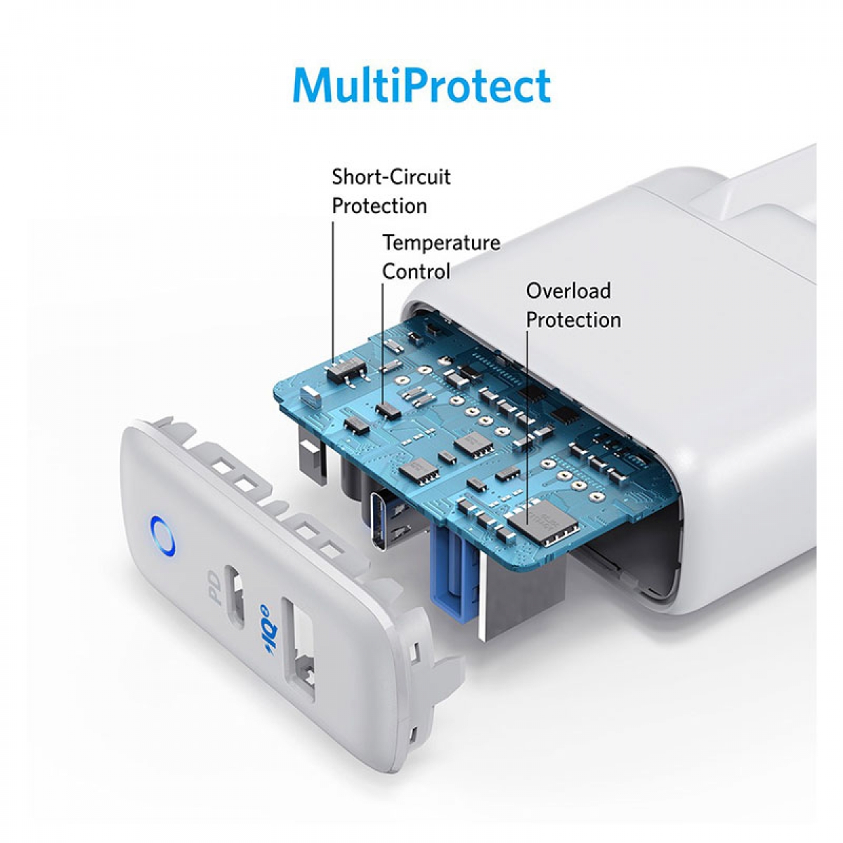 شارژر دیواری 2پورت 35وات انکر مدل PowerPort PD+ 2 A2636
