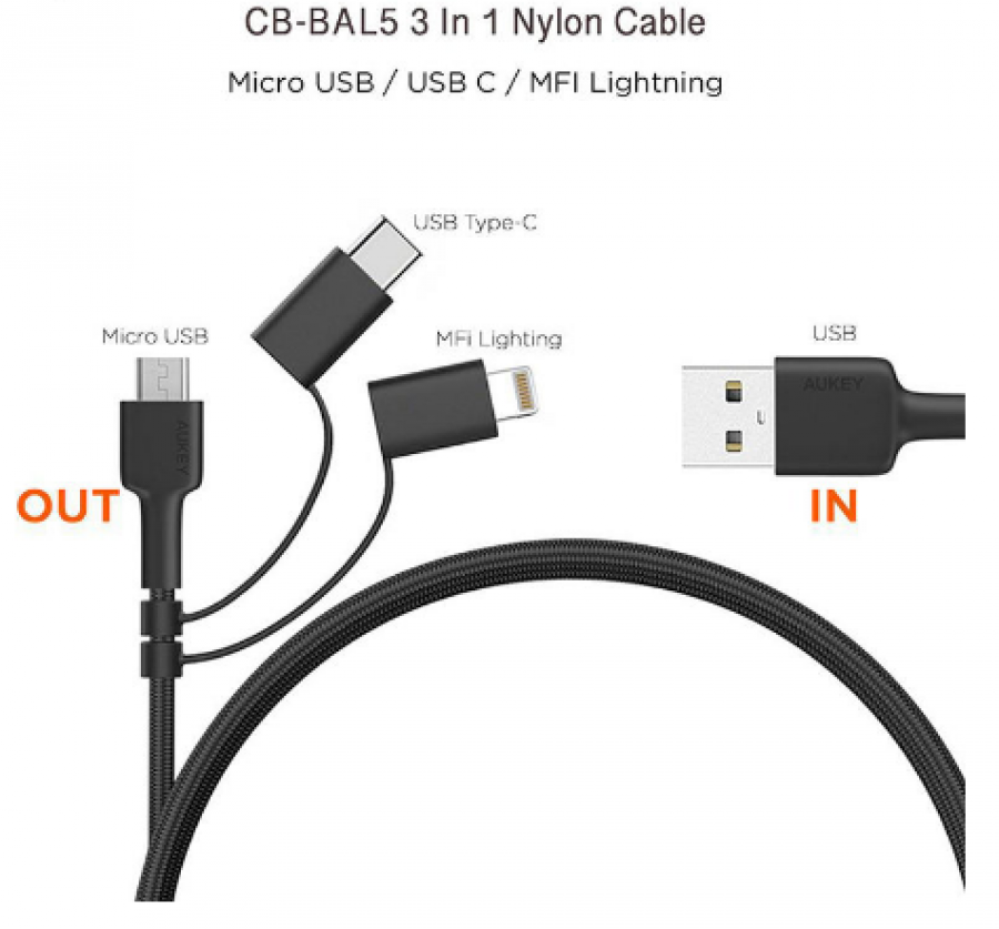 کابل  USB به Lightning آکی مدل CB-BAL5