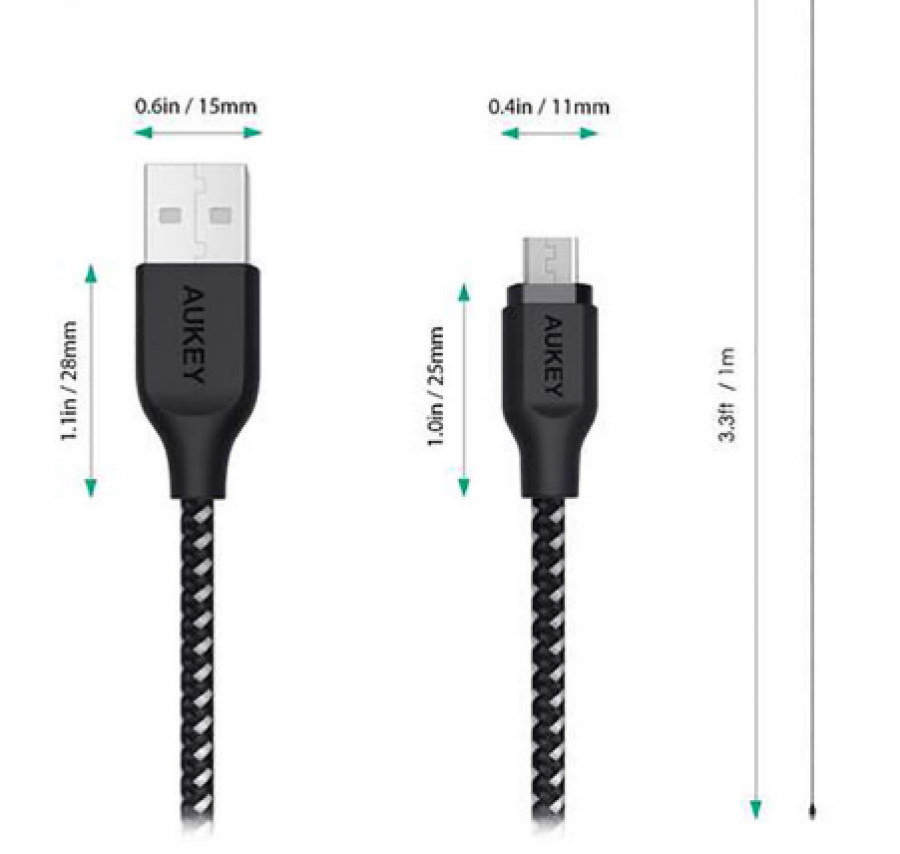 کابل ۱.۲ متری USB به Micro USB  آوکی مدل CB-AM1