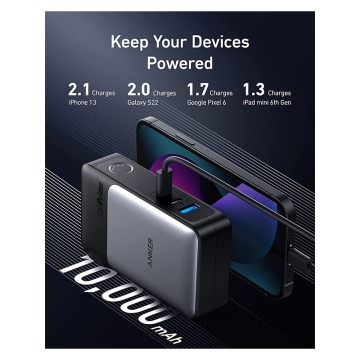 شارژر دیواری و پاوربانک 10000 میلی آمپر انکر  Anker 733 Power Bank GaNPrime PowerCore 65W مدل A1651